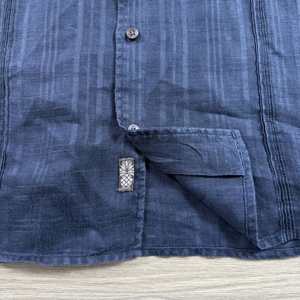 Tommy Bahama Shirt Men Medium Linen Lightweight Summer Travel Resort Short Sleev - Picture 6 of 10